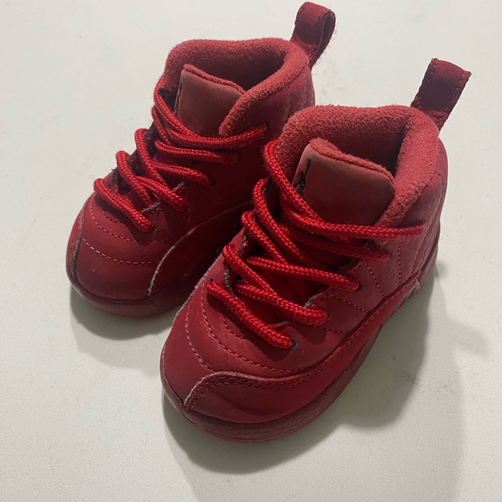 Nike Jordan 12 Retro TD XII AJ12 Bulls Toro Red 4C